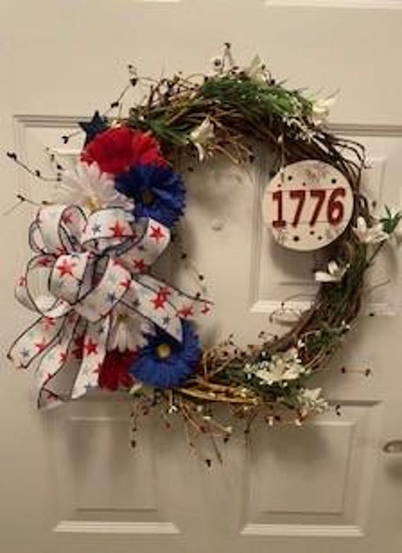 Patriotic 1776 Grapevine Wreath — Americana