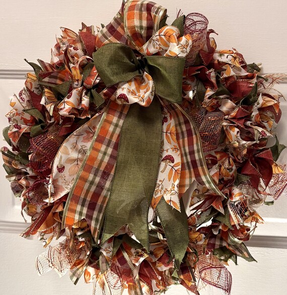 Fall Harvest Wreath — Pumpkin & Mushroom
