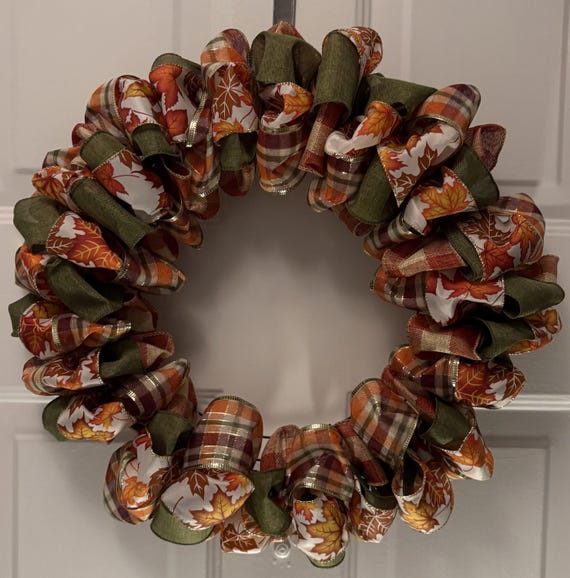 Fall Ribbon Wreath — four coordinating ribbons